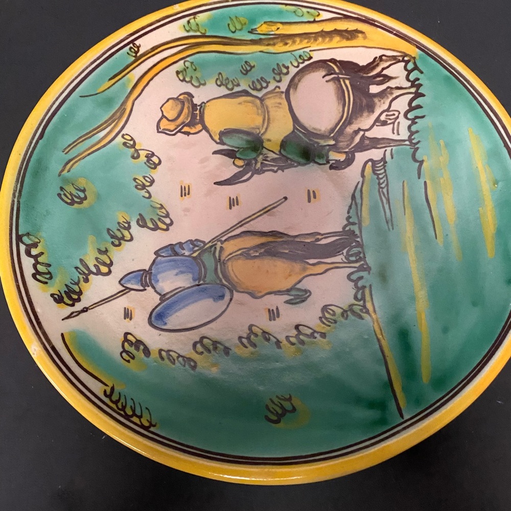 Hand-Painted Ceramic Plate with Pastoral Scene, Talavera Pottery. - Picture 5 of 10